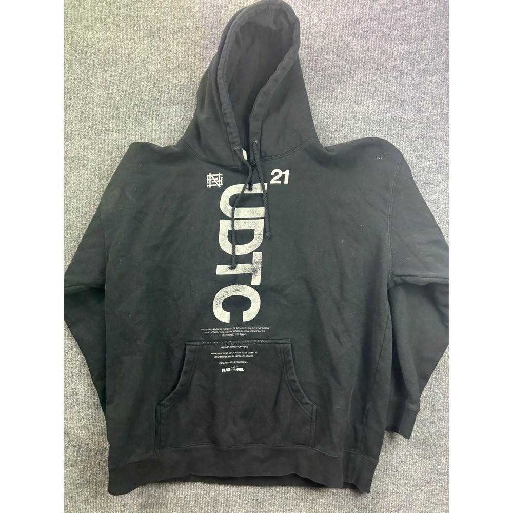 Flag Nor Fail Hoodie Mens 2XL Black UDTC Graphic Pullover Sweatshirt 65254